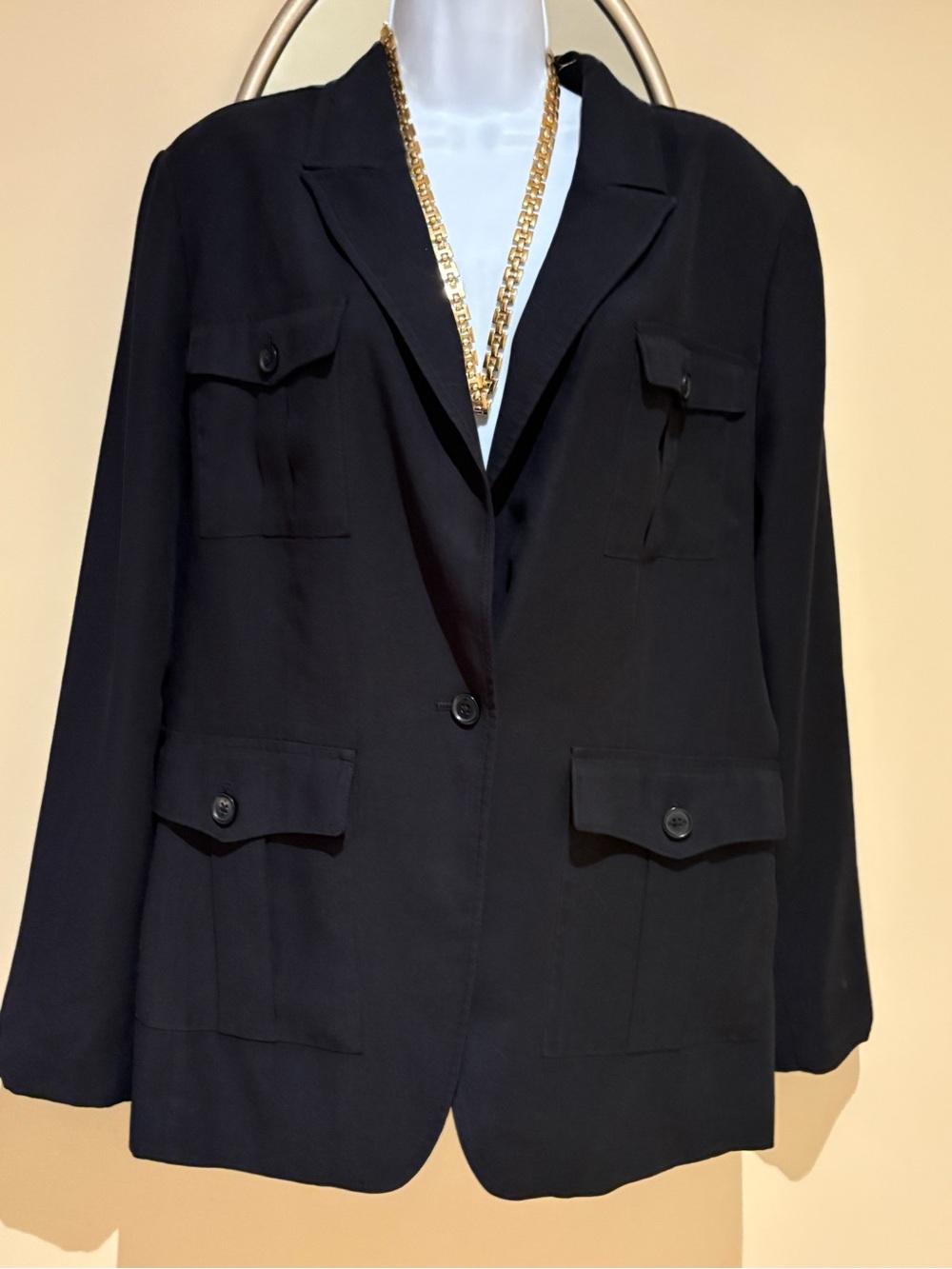 Banana Republic Black Women's Single-Button Blazer Size 16
